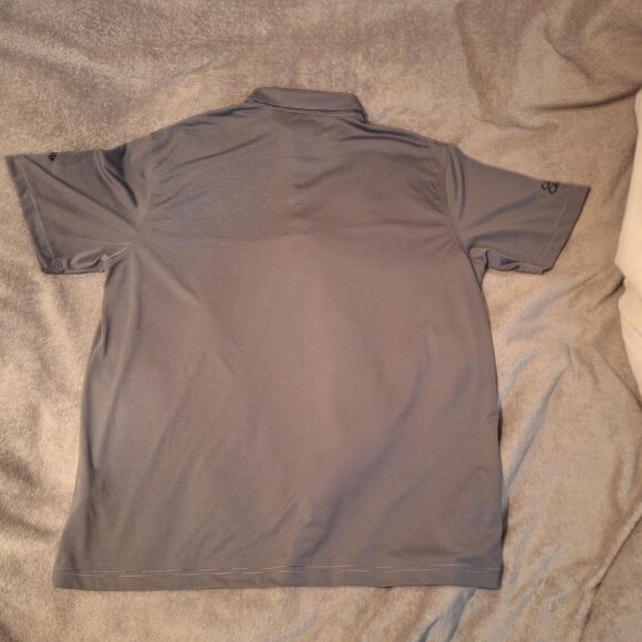 ⛳Callaway Opti-Dri Gray Golf Short Sleeve Logo Men Polo Shirt XL Pin Striped - Picture 10 of 12
